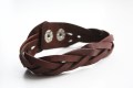 leren armband bruin drukknoop